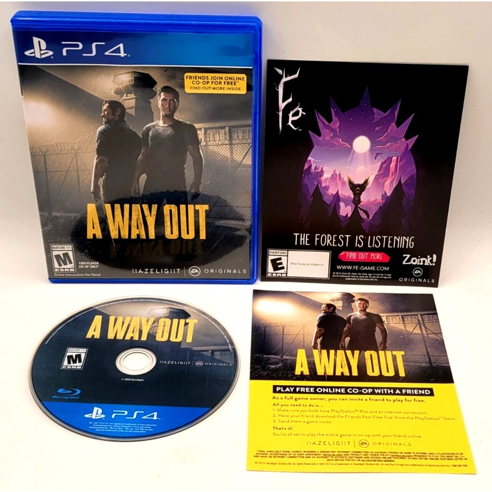 A Way Out (Sony PlayStation 4 PS4, 2018) CIB COMPLETE IN BOX